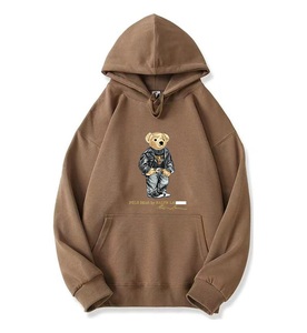 Felpa con Cappuccio Premium da Uomo a Maniche Lunghe in Tessuto Traspirante con Logo Personalizzato, Vestibilità Ampia per l'Inverno, Motivo Orso Cartoon Ralph Lau <span class=keywords><strong>Ren</strong></span> - Product Image 3