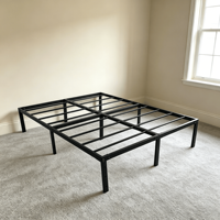 Vente directe usine – Cadre de lit en métal souple et durable, moderne, pour chambre et appartement, assemblé et démontable, avec sommier intégré, taille personnalisable