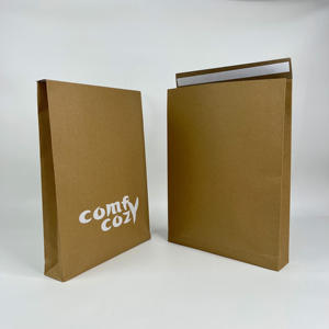 Eco-Friendly Yellow Kraft Paper Bags - Custom White Logo Printed Self-Adhesive Seal Envelope Pouches for <b>Small</b> Business - Product Image 2