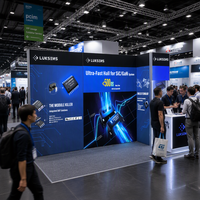 Stand d'exposition durable de 20 pieds avec éclairage LED rétroéclairé SEG, porte de cabine d'essayage et toile de fond imprimée sur mesure, éclairage LED pour salons professionnels et événements