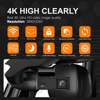 2K WIFI Mini Hidden Dashcam Kamera Ganda Depan/Belakang GPS WDR HDR Perekam Video Mobil Kotak Hitam Kabel Daya USB