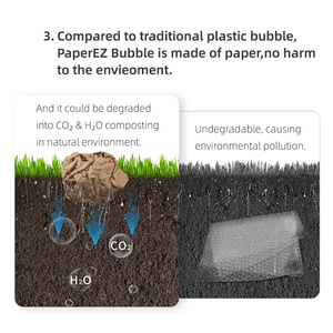 PaperEZ Kraft Paper Air Cushion <strong>Bubble</strong> FSC Certified <strong>Recyclable</strong> Fan Folded No Machine Eco Protective <strong>Wrap</strong> for Fragile Items - Product Image 4