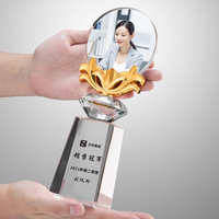 Honneur de Crystal Crystal Crafts Trophée de cristal d'affaires personnalisé Trophées sportifs Récompenses avec boîte-cadeau