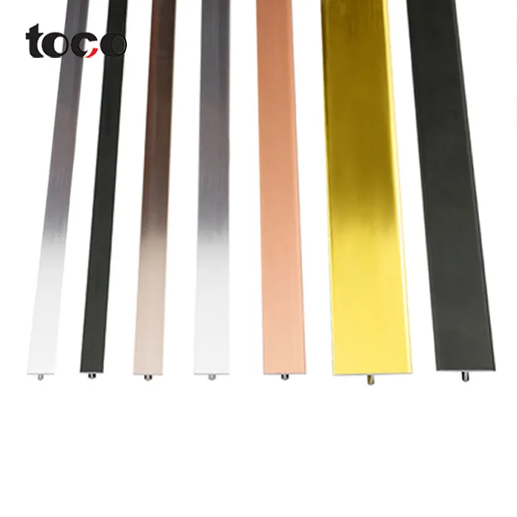 Thép Không Gỉ Trang Trí Trim Cho Tường TOCO Tile Profile T Shaped Edging Trim Phong Cách Hiện Đại