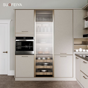 Sofeyia, armario de cocina de PVC completo moderno, unidades de puerta de madera en forma de L, encimera, grifo laminado, bisagra y cesta de cajón - Product Image 6