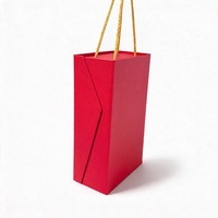 Boîte cadeau pliable pour vin avec logo personnalisé, poignée, emballage en papier personnalisé pour bouteille, insert unique pour champagne, whisky