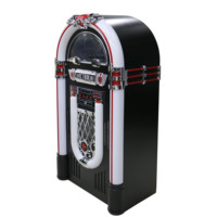 Tourne-disque rétro grand format avec éclairage LED coloré, lecteur CD, Bluetooth, combo musical, jukebox numérique