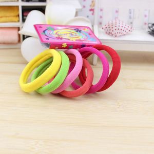 High Elasticity Seamless Towel Hair Ties 6 Pieces Colorful Women's Daily Use Fabric Headdress <b>Accessory</b> - Product Image 1