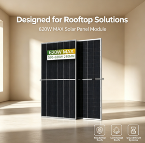 Panneau solaire bifacial flexible Jingsun 610W à double vitrage économique pour système de stockage d'énergie résidentiel - Product Image 2