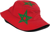 Casquette de seau personnalisée avec drapeau du Maroc pour le football en plein air, motifs à carreaux/dessins animés/camouflage/leopard pour la promotion des voyages sportifs