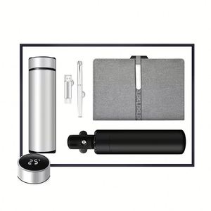 Wholesale Colorful Umbrella Gift <b>Set</b> Including Vacuum Mug Leather <b>Notebook</b> Pen for Corporate Business for Chinese New Year - Product Image 2