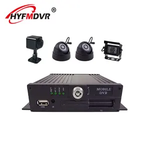 جهاز تسجيل فيديو رقمي محمول صغير بشاشة عالية الوضوح من 4 قنوات بسعر المصنع من HYF مزود ببطاقة إدخال SD وإنذار ويدعم نظام التتبع GPS مع نظام مجموعة الكاميرات
