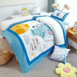 Tela de algodón 100%, 6 uds., juegos de cama para <span class=keywords><strong>cuna</strong></span> de bebé, juego de sábanas para <span class=keywords><strong>cuna</strong></span>, juego de sábanas para niños que duermen en el jardín de infantes - Product Image 1