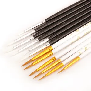 Opeth Factory Wholesale 6pcs/Set Wooden Handle Watercolor Line Paint Brush Oil Painting Hook Pens Art Brush