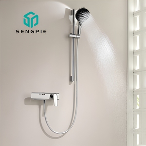 Juego de <span class=keywords><strong>ducha</strong></span> de lujo para baño, sistema de <span class=keywords><strong>ducha</strong></span> de <span class=keywords><strong>lluvia</strong></span> montado en la pared con diseño de panel de <span class=keywords><strong>roca</strong></span> y grifo mezclador - Product Image 1
