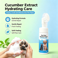 Nettoyant pour pattes d'animaux sans eau, écologique, mousse shampoing sans rinçage, réparation douce, brosse manuelle pour chiens, 150 ml, tout usage