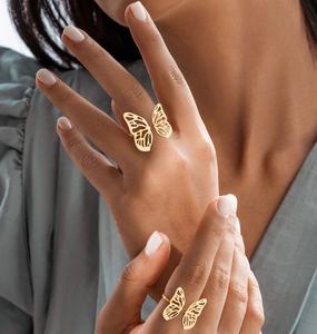 Anillo Ajustable de Plata de Ley S925 con Diseño de Mariposa CANNER 2023, Anillo Apilable con Alas de Mariposa Huecas para Mujeres y Niñas - Product Image 5