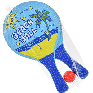 Ensemble de jouets de plage colorés personnalisés, raquettes de plage en bois et ensemble de raquettes de tennis, amusement en plein air - Product Image 3