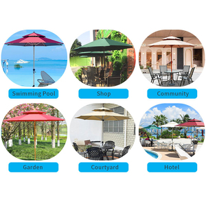 SHADERAY Precio barato Paraguas al aire libre Barra de paraguas de jardín con paraguas de manivela giratoria - Product Image 5