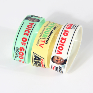 Pulsera de goma de silicona con logotipo personalizado, brazalete de silicona con código QR impreso liso - Product Image 4