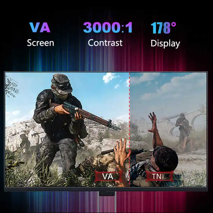 شاشة عرض LCD بجودة 4k مقاسات 17 و19 و22 و24 و27 و32 بوصة منحنية ومن دون حدود احترافية بجودة 4k مناسبة لتشغيل الألعاب