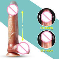 Dildo réaliste en silicone souple pour stimulation vaginale et anale, vibromasseur point G, jouet sexuel pour adultes, dildo vibrant pour femmes