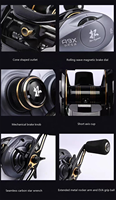 LUTAC Max 23KG Fishing Power 5000 Series Large Fish 6.4:1 Gear Radio Super Long Casting Metal Bait Casting Fishing Reel