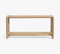 Tables consoles contemporaines avec finition patine vieillie Seadrift, structure stable et kit anti-basculement