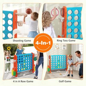 Gioco Gigante in Plastica 4 in Fila <span class=keywords><strong>per</strong></span> Bambini e Adulti - Set Multigioco con Canestro da Basket, Golf e Lancio dell'Anello - Product Image 3