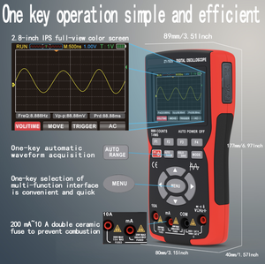 Oscilloscope portable 2 en 1 ZOYI ZT-702S True RMS 10 MHz 48 MSa/s 9999 points d'affichage Écran couleur Chargeur Type C - Product Image 5