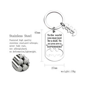 दुनिया के लिए स्टेनलेस स्टील कीचेन आप हमारे लिए एक पिता हो सकते हैं आप हमारे लिए एक सुपरहीरो कीचेन कुंजी रिंग हैं - Product Image 4