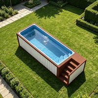 Piscine préfabriquée en conteneur maritime de 20 pieds ou 40 pieds avec revêtement en fibre de verre pour enfants et adultes, écologique, durable, pour l'extérieur