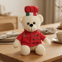 Ours en peluche personnalisé avec chemise blanche, logo personnalisé imprimé par sublimation, en polyester et coton PP