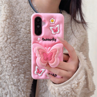 Étui de téléphone papillon 3D Kawaii pour Samsung A26 A36 A56 A16 A17 A14 A15 A25 S22ultra S23ultra S24ultra S25ultra
