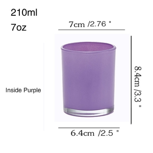 Pot à bougie cylindrique en verre <span class=keywords><strong>violet</strong></span> avec couvercle en alliage pour la décoration de Noël, de Pâques et de la Saint-Valentin - Résistant à la chaleur, réutilisable, parfumé - Product Image 5