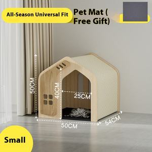 In legno massello per animali domestici Cat cuccia ecologica per quattro stagioni universale per orsacchiotto Bomei <span class=keywords><strong>Corgi</strong></span> piccola taglia media cani Villa gabbia - Product Image 6