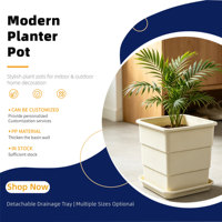 Pots de fleurs carrés légers de style moderne, de haute qualité, avec trou de drainage, en matériau PP durable, pour jardin suspendu et pépinière