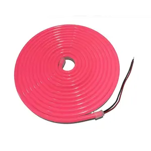 Kualitas tinggi indah silikon merah muda IP67 Led lampu Strip Neon luar ruangan tahan air DC12v 24v Led lampu Strip Neon silikon