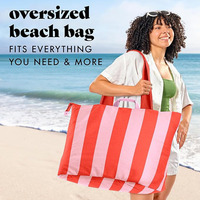 Große Strandtasche für Frauen Extra Große Reisetasche mit Taschen Langlebige Sandfreie Übergroße Pooltasche Damen Einkaufstasche
