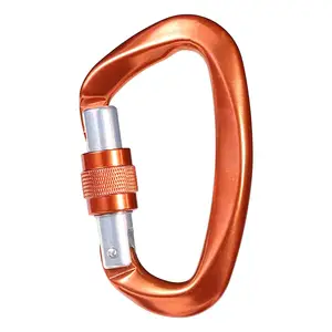 CE 24KN Aluminium Alloy safety D-type carabiner