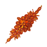 Applique en strass multicolore en forme de chaîne de verre à dos plat, à coudre ou à coller, pour robe de danse et vêtements de festival
