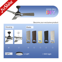 1stshine ventilateur de plafond avec lumière moderne style nordique abs lame led ventilateur de plafond avec télécommande
