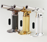 Briquet portable à gaz butane rechargeable en alliage de zinc OSJ, avec logo personnalisé, torche droite puissante, coupe-vent et durable – Offre spéciale