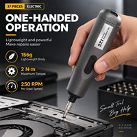 Ensemble d'outils de tournevis électrique domestique 37-en-1 avec batterie au lithium rechargeable, couple élevé 2 Nm