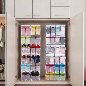 High Quality 24-Pocket Over the Door Closet Hanging Organizer Fabric <b>Shoe</b> Rack - Product Image 5