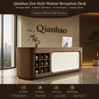 Qianhao - Ensemble complet de mobilier de bureau commercial, restaurant, salon, réception, modèle de bureau moderne de luxe léger en MDF carré