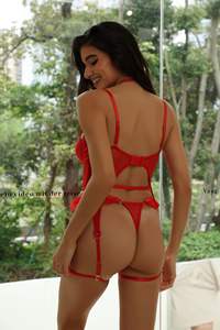 Nouvelle Lingerie Sexy en Gros French Perspective : Ensemble Soutien-Gorge Push-Up à Bretelles Croisées pour Femme, Body Transparent avec Sous-vêtements Sculptants - Product Image 3