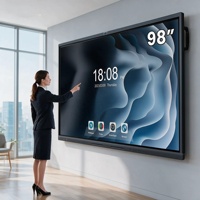 Pizarra Interactiva Inteligente 4K UHD, Sistema Operativo Dual Android 13/Windows 11, Pantalla Táctil IR de 40 Puntos para Escuelas y Reuniones