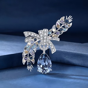 Broche de Lazo de Alta Gama, Exquisito y Elegante, Versátil, con Diseño de Espiga, Chapado en Oro, para Boda o Compromiso - Product Image 2