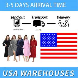 Usa magazzino locale di alta qualità morbido elegante abiti da bagno flanella lungo donna matura Sexy accappatoio di lusso Unisex - Product Image 3